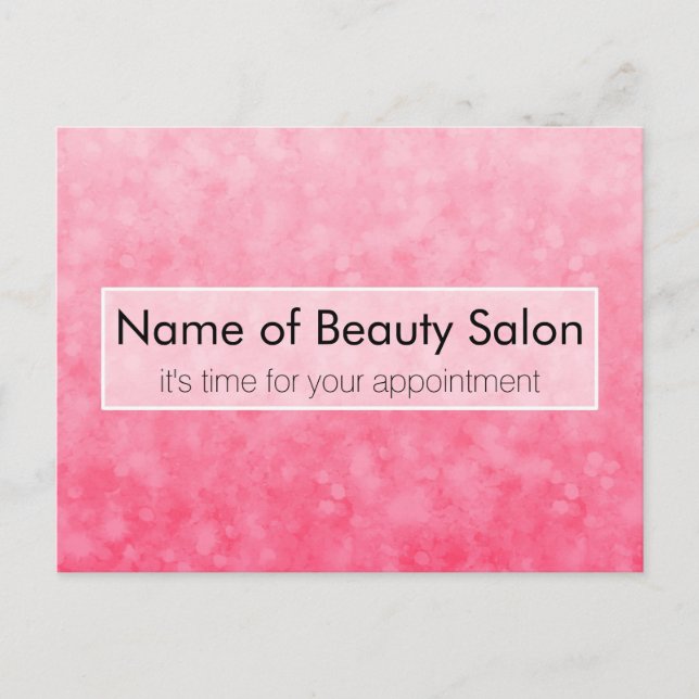 Carte Postale Rappel de rendez-vous Pink Beauty (Devant)