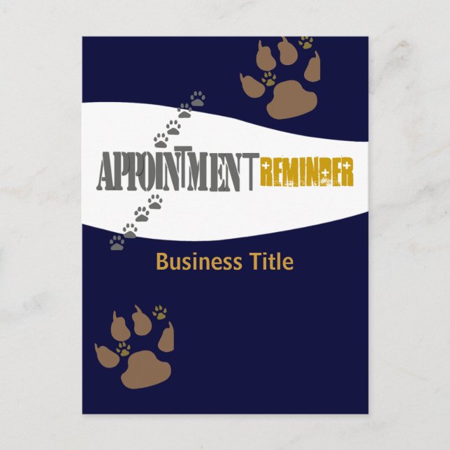 Carte Postale Rappel de rendez-vous pour la protection des anima (Devant)