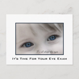 Carte Postale Rappel de rendez-vous pour l'examen des yeux bleus