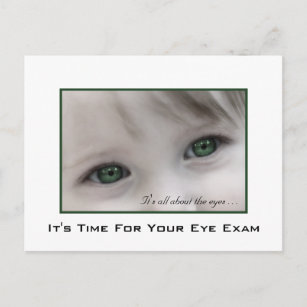 Carte Postale Rappel de rendez-vous pour l'examen des yeux verts