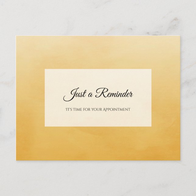 Carte Postale Rappel de rendez-vous professionnel simple et jaun (Devant)