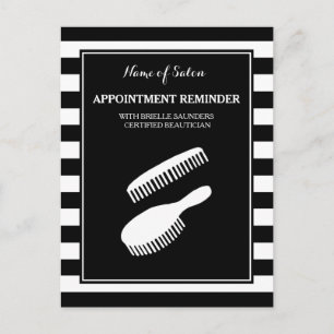 Carte Postale Rappel de rendez-vous tendance Black White Stripes