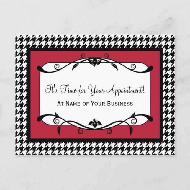 Carte Postale Rappel de Salon Red Houndstooth (Devant)
