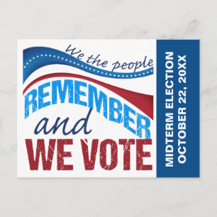 Carte Postale Rappel de vote le jour de l'élection Drapeau améri