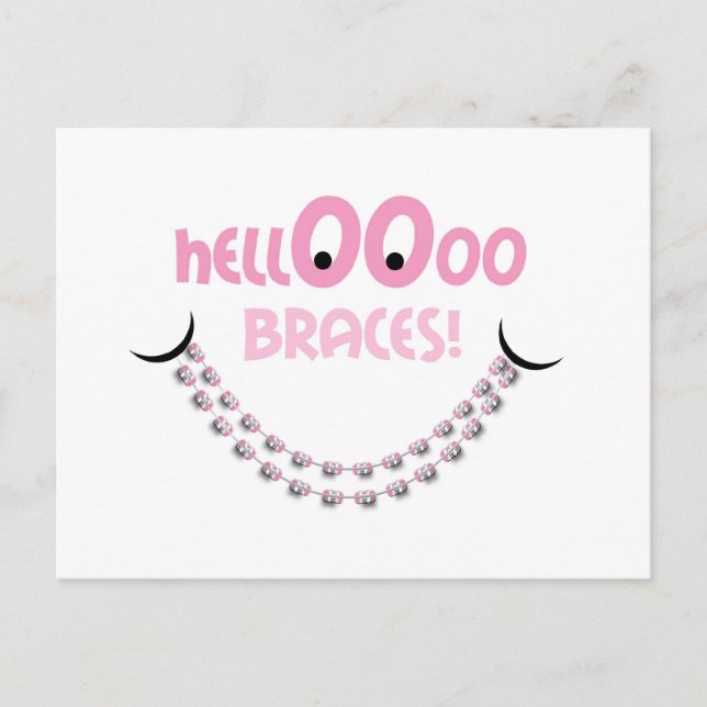 Carte Postale Rappel Rendez-vous Orthodontique Bonjour Braces Ro (Devant)