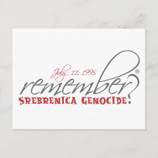 Carte Postale rappelez-vous le génocide de srebrenica