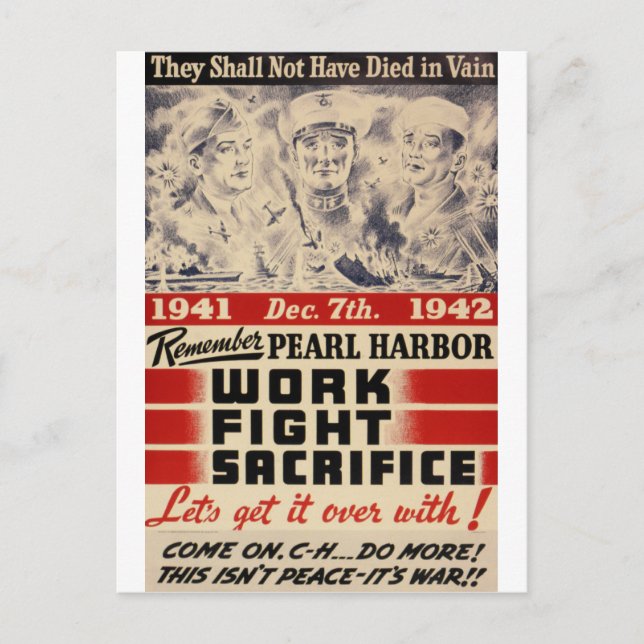 Carte Postale Rappelez-vous Pearl Harbour (Devant)