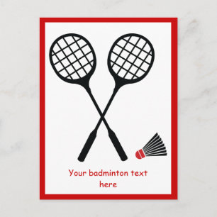 Carte Postale Raquette de badminton et rideau vertical