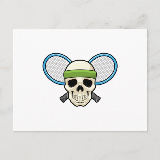 Carte Postale Raquette de tennis Skull Tennis (Devant)