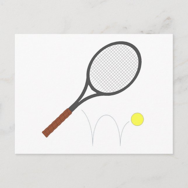 Carte Postale Raquette Et Balle De Tennis (Devant)