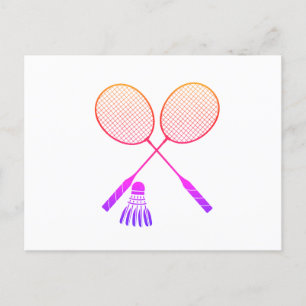 Carte Postale Raquettes Badminton Shuttlecock Birdie Ombre