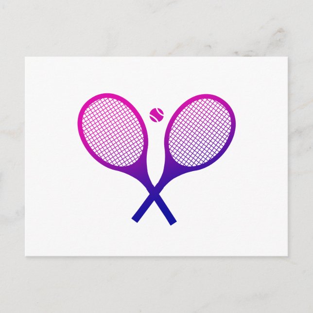 Carte Postale Raquettes de tennis Magenta à violet Ombre (Devant)