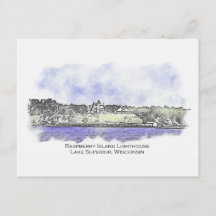 Carte postale Raspberry Island Lighthouse 2024