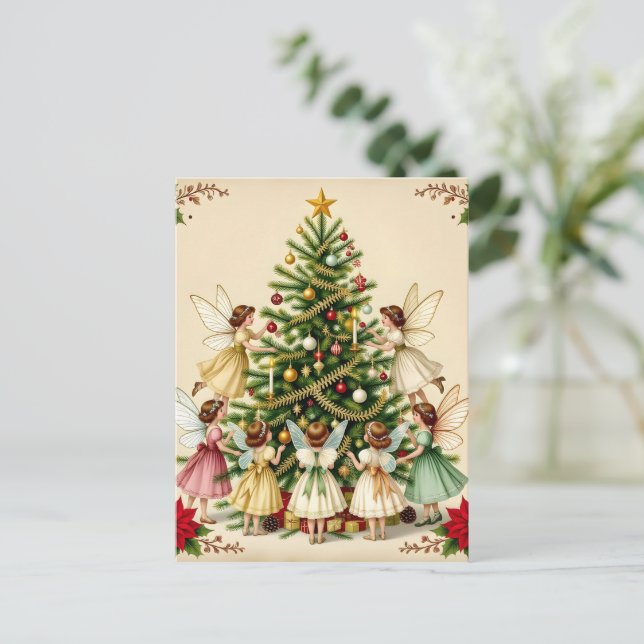 Carte Postale Rassemblement de fées de Noël victoriennes (Debout devant)