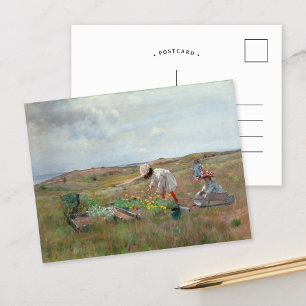 Carte Postale Rassembler les fleurs   William Merritt Chase