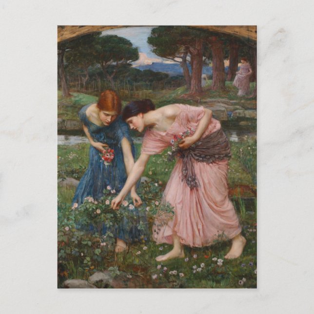 Carte Postale Rassembler Ye Rosebuds Pendant Yymai - Waterhouse (Devant)