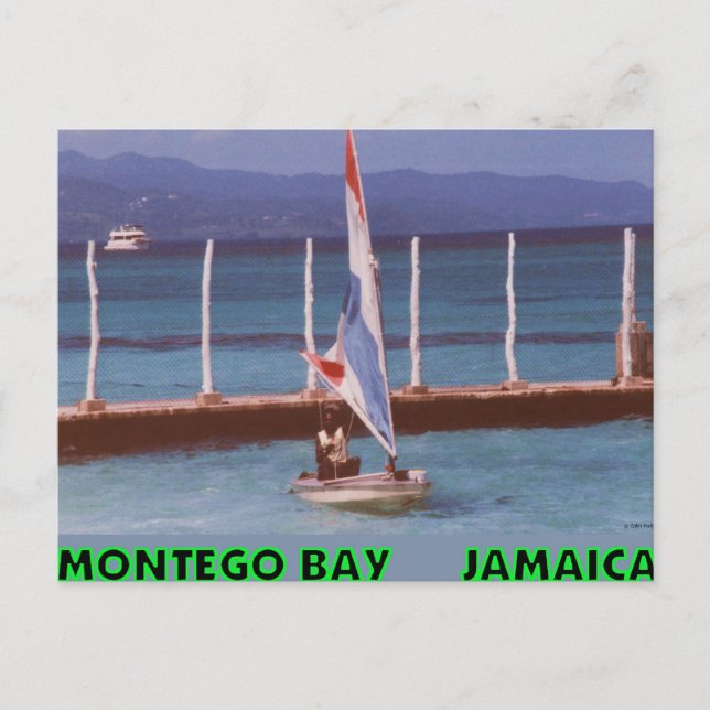 Carte Postale Rasta en voilier, Montego Bay Jamaïque (Devant)