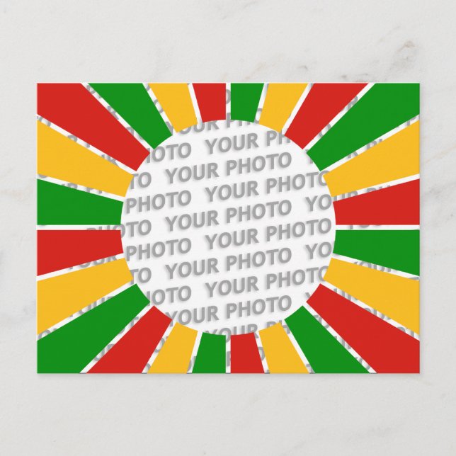 Carte Postale RASTAFARI BOUTON DRAGON RAYS + votre signe ou votr (Devant)