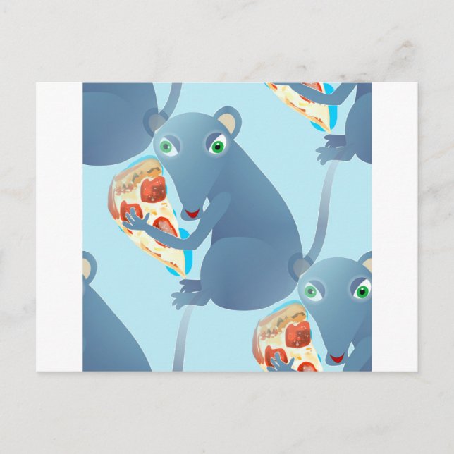Carte Postale rat à pizza (Devant)