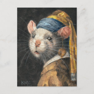Carte postale "Rat avec une oreille Yogie" peintur