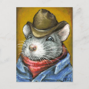 Carte Postale rat cowboy