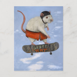 Carte Postale Rat de patinage