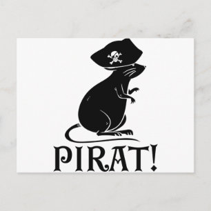 Carte Postale Rat de pirate   Pirate House Rat Rodent Cadeau