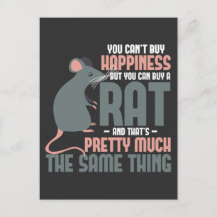 Carte Postale Rat Lover Happiness Petite rongeuse propriétaire d