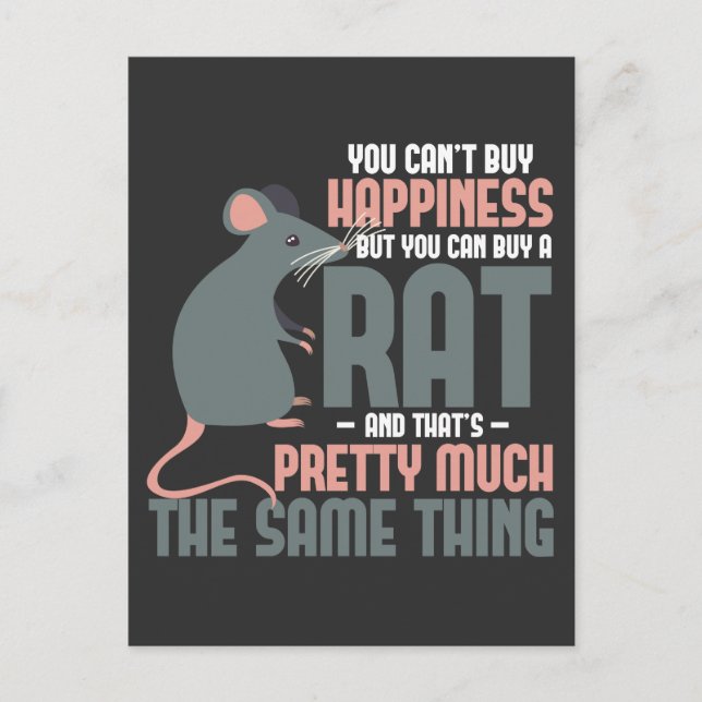 Carte Postale Rat Lover Happiness Petite rongeuse propriétaire d (Devant)