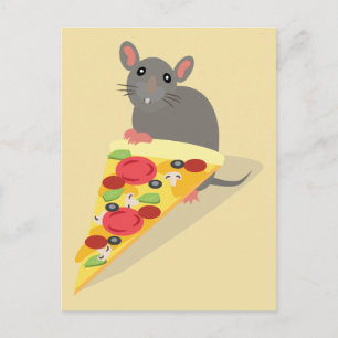 Carte Postale Rat Pizza