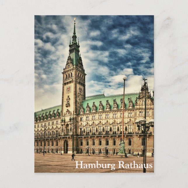 Carte Postale Rathaus de Hambourg, Allemagne (Devant)