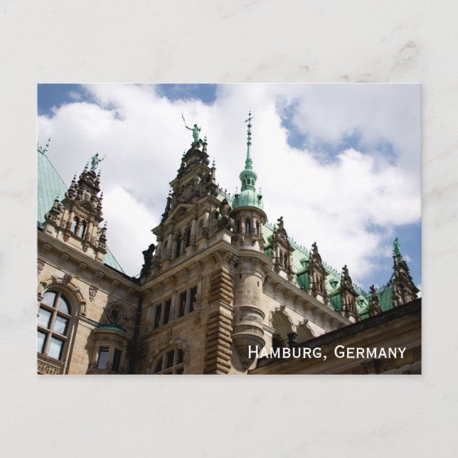 Carte postale Rathaus Hambourg Allemagne (Devant)