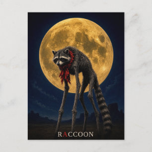 Carte Postale Raton laveur Cravate gothique Surréaliste