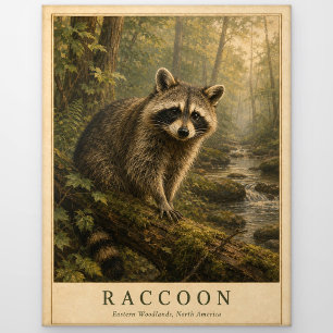 Carte Postale Raton laveur des bois de l'Est VINTAGE
