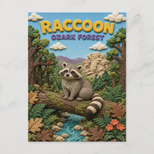 Carte Postale Raton laveur Forêt Ozark Moderne KlayKoo
