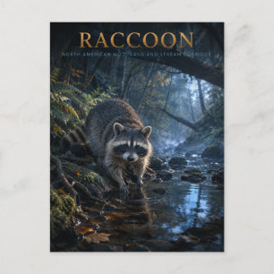 Carte Postale Raton laveur Ruisseau de la forêt ANIMALS