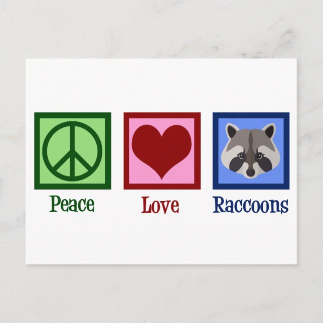 Carte Postale Ratons Peace Love (Devant)