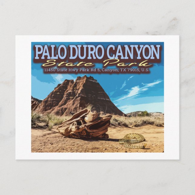 CARTE POSTALE RATTLESNAKE - PALO DURO CANYON STATE PARK - TEXAS (Devant)