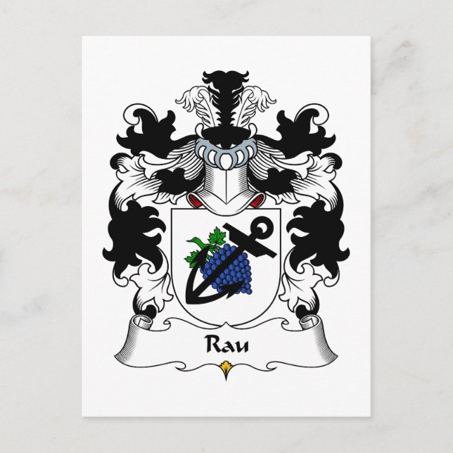 Carte Postale Rau Family Crest (Devant)