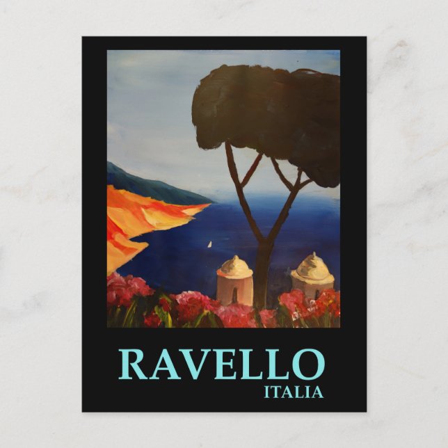 Carte Postale Ravello Salerno Italie Vue sur la côte amalfitaine (Devant)