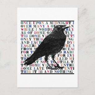 Carte Postale Raven Poem Edgar Allan Poe