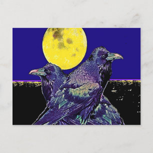 Carte Postale Ravens Éffrayant Moon @ par Sharles