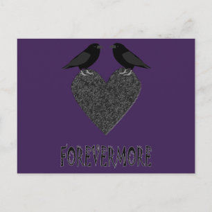 Carte Postale Ravens gothiques et Coeur noir