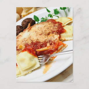 Carte Postale Ravioli Et Boulettes De Viandes