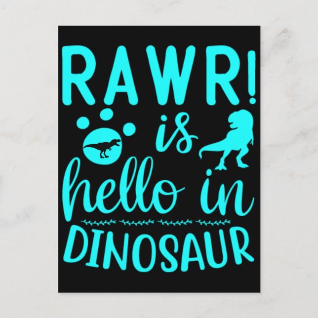 Carte Postale Rawr ! Bonjour à Dinosaur (Devant)