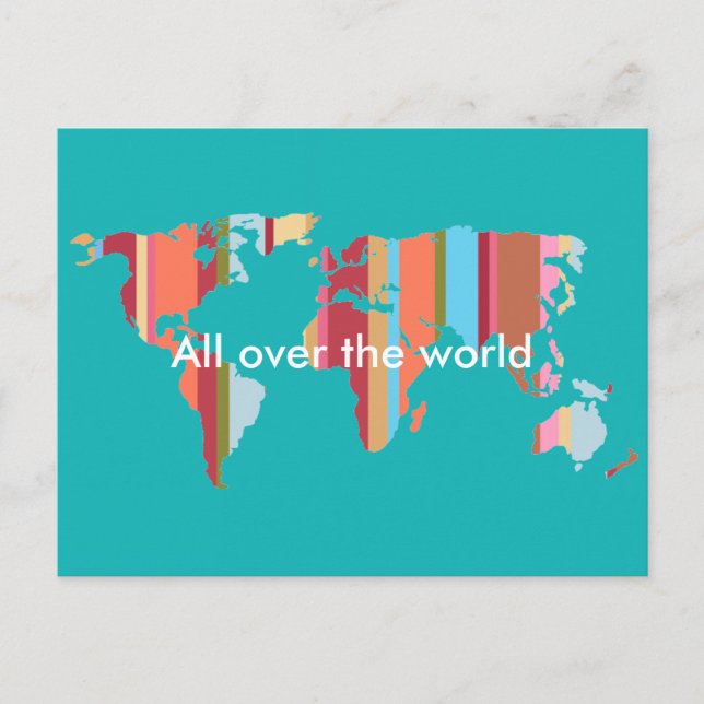 carte postale rayée du monde (Devant)