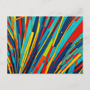 Carte Postale Rayons de couleur abstraits dynamiques