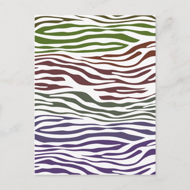 Carte Postale Rayure de zèbre Abstrait Coloré (Devant)