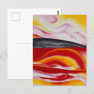 Carte Postale Rayure rouge, jaune et noir   Georgia O'Keeffe  