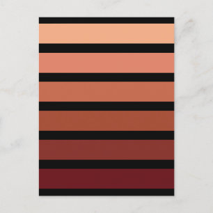 Carte Postale Rayures aux teintes de rouge sur fond noir